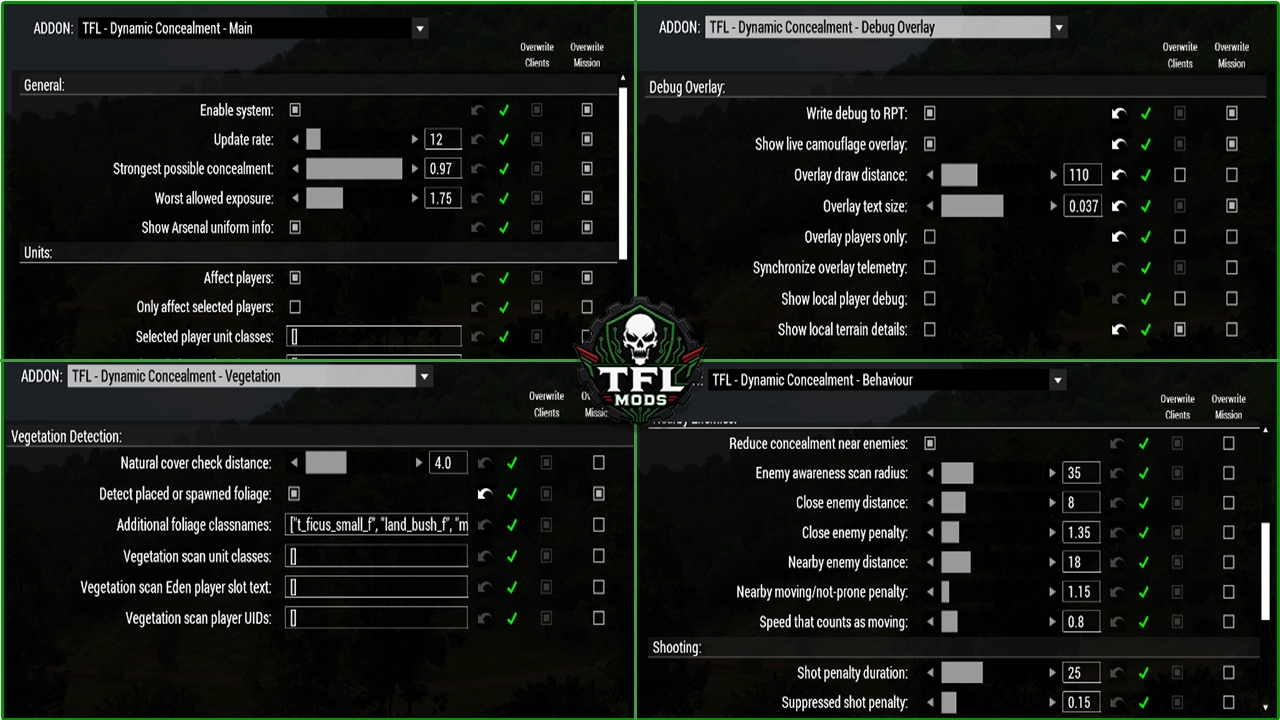 Dynamic Concealment configuration example